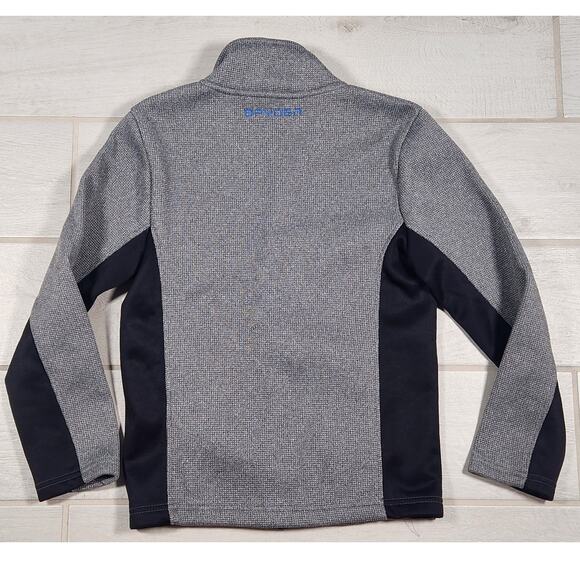 Spyder Zip Jacket Kids Boys Size Small 7/8 Black Gray Blue Performance Fleece - Picture 3 of 6